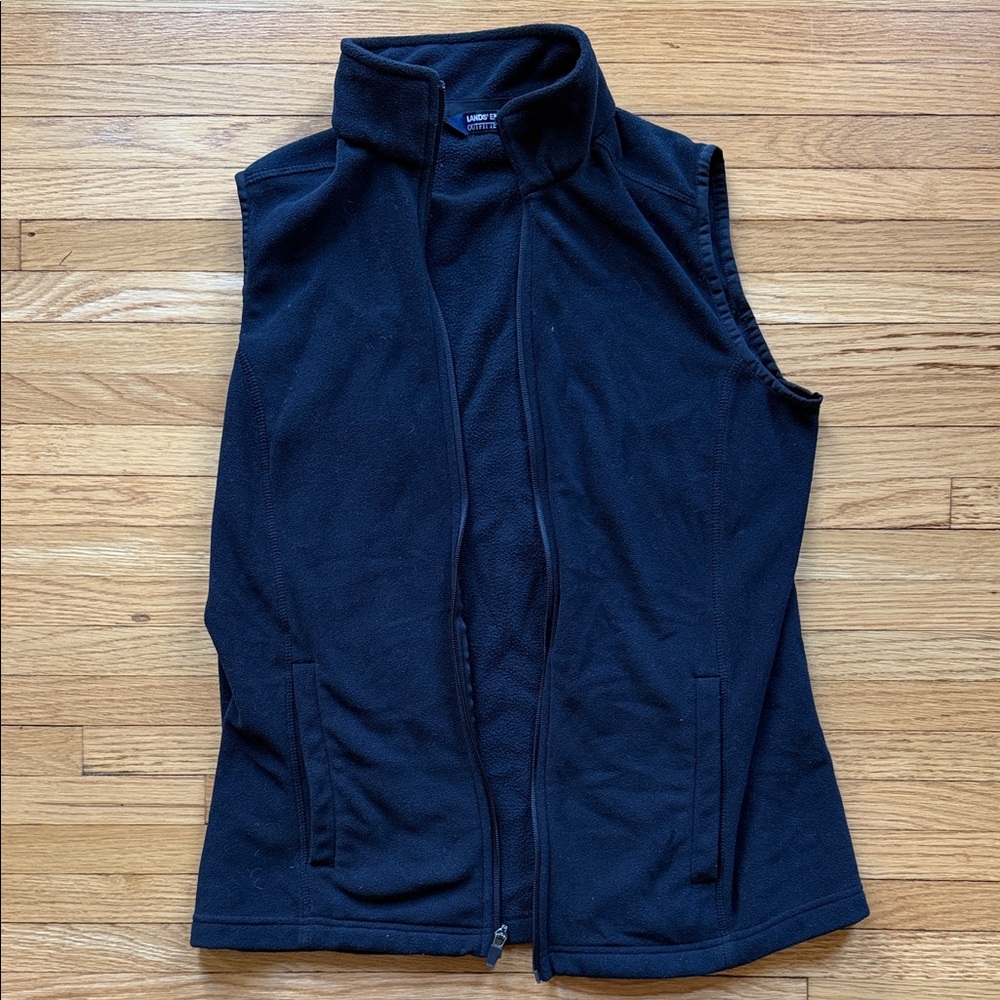 Lands' End Black Fleece Vest for Women S